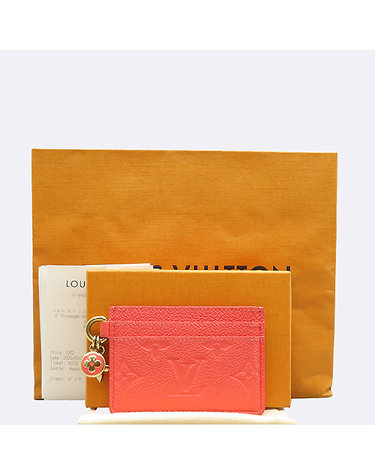 [중고]고이비토 루이비통 M13647 모노그램 앙프렝뜨 Sweet Coral 컬러 LV 참 키홀더 카드지갑 K46195LV