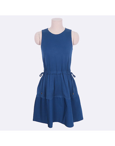 [중고]스미스마켓 루이비통 F5DR20JSV 블루그린 코튼 드로스트링 드레스 원피스 K47895LV
