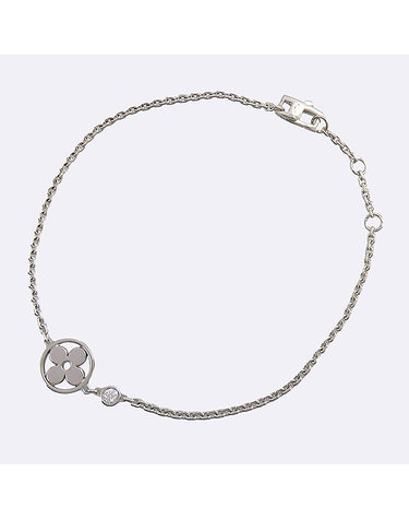 [중고]고이비토 루이비통 Q95243 18K 750(화이트골드) 1P 다이아 Brassle Monogram 이딜 블라썸 팔찌 K48940LV