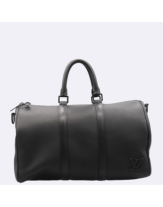 루이비통 [중고명품] [중고]고이비토 루이비통 M57088 LV 에어로그램 블랙컬러 레더 Keepall Bandouliere 키폴 반둘리에 40 더플 토트백 + 숄더스트랩 2WAY K47181LV 착용컷