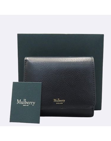 [중고]고이비토 멀버리 RL5075 블랙 레더 스몰 콘티넨탈 프렌치 반지갑 K2066MURY