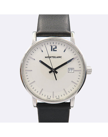 [중고]고이비토 몽블랑 7093 STAR CLASSIQUE 스타 클래시크 은장 라운드 블랙 가죽 밴드 남성용시계 K2194MO