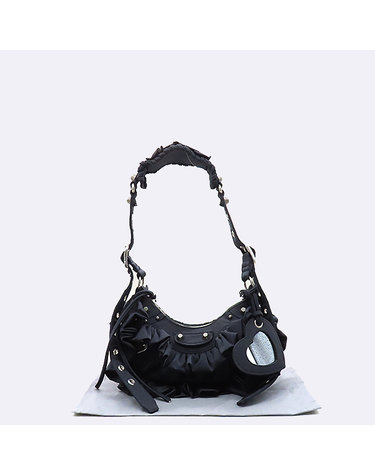 [중고]고이비토 발렌시아가 671309 블랙 캔버스 러플 르 카골 XS 사이즈 숄더백 K3496CI