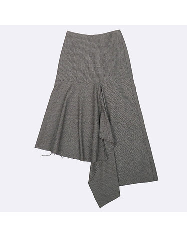 [중고]스미스마켓 발렌시아가 그레이 컬러 모 100%  롱 스커트 - 34 K3333CI
