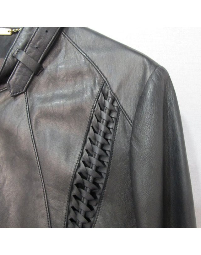 발리 [중고명품] [중고]스미스마켓 카발리 로베르토 카발리 블랙 양가죽 여성용 자켓 K0321RC 착용컷