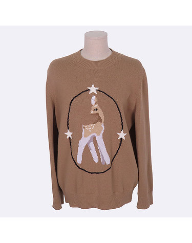 [중고]스미스마켓 버버리 BURBERRY(버버리) 8048459 캐시미어 혼방 디어 인타르시아 여성용 니트 - S사이즈 K9927BU