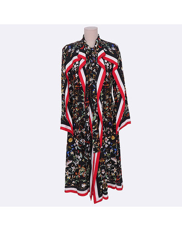 [중고]스미스마켓 버버리 BURBERRY(버버리) 8042357 플로랄 패턴 실크 여성용 원피스 - 38사이즈 K9930BU