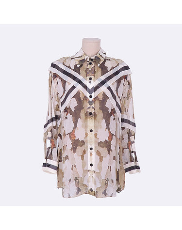 [중고]스미스마켓 버버리 BURBERRY(버버리)  8042820 실크 100% 체크 패턴 여성용 블라우스 - 38사이즈 K9931BU