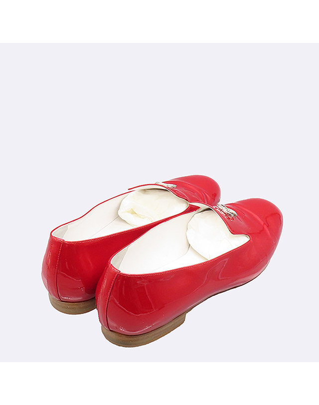 샤넬 [중고명품] [중고]스미스마켓 샤넬 G30637 레드 페이던트 레더 빈티지 COCO 로퍼 K16508CH 착용컷