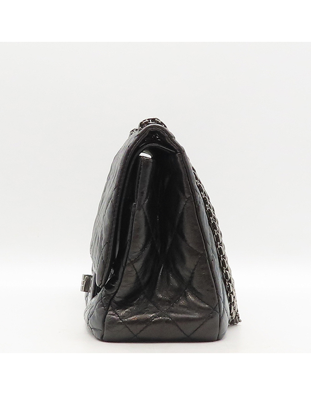 샤넬 [중고명품] [중고]고이비토 샤넬 A37590 블랙 레더 빈티지 2.55 맥시 사이즈 은장 체인 숄더백 K15771CH 착용컷