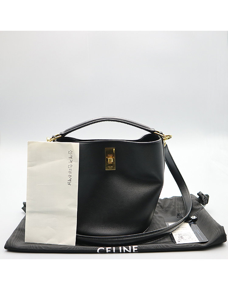 [중고] [중고명품] [중고]고이비토 셀린느 CELINE(셀린느) 197573 블랙 컬러 스무스 카프 스킨 16 버킷백 + 크로스 스트랩 2WAY 60245wp CK81XX01030