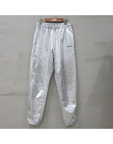 [중고]스미스마켓 셀린느 2Z031684O 실버 메탈릭 코튼 트랙 팬츠 K2517CE