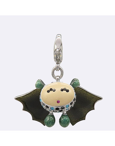 [중고]고이비토 스와로브스키 크리스탈 파베 배트 참 겸 펜던트 K2090SR