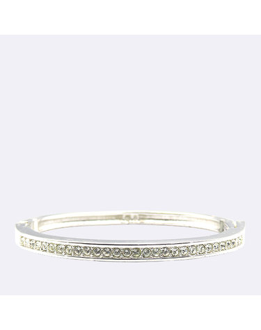 [중고]고이비토 스와로브스키 화이트 크리스탈 장식 은장 팔찌 K2226SR