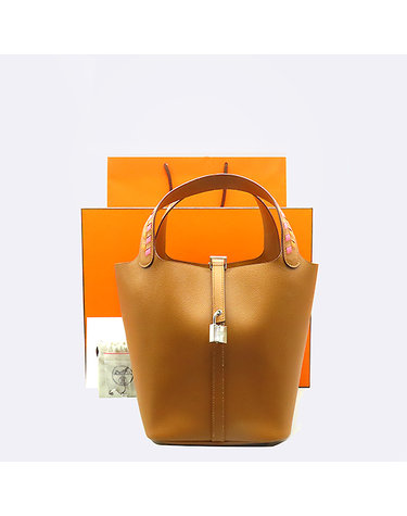 [중고]고이비토 에르메스 H076294 브라운 컬러 SAC PICOTIN LOCK(삭 피코탄 락) 은장 피코탄 22 토트백 K5812H
