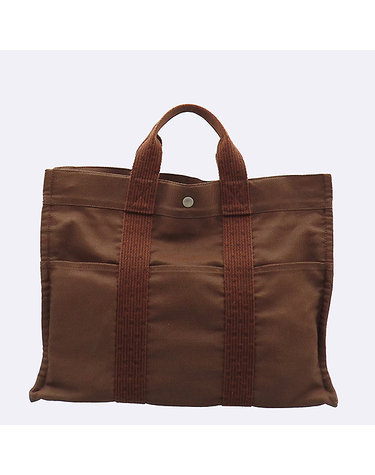 [중고]고이비토 에르메스 에르라인 브라운컬러 패브릭 sac fourre tout 후루토 GM 토트백 K5275H