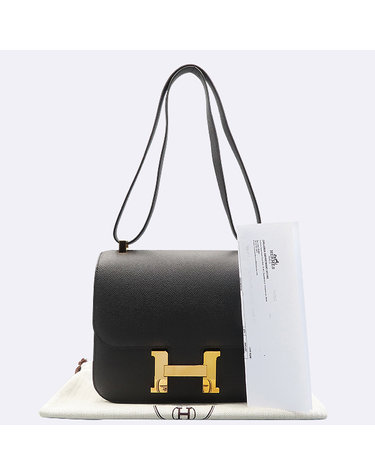[중고]고이비토 에르메스 H056341C 누아 앱송 레더 골드 메탈 콘스탄스 24 크로스백 겸 숄더백 K5831H