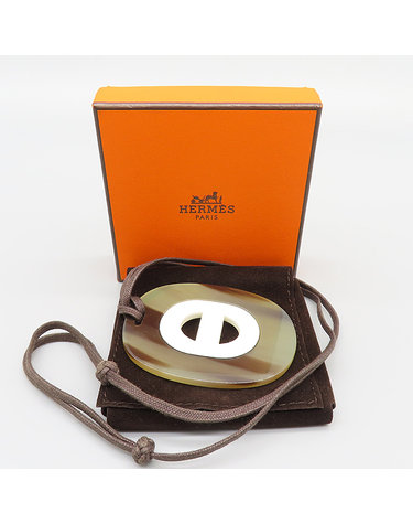 [중고]고이비토 에르메스 FIDELIO(피델리오) PM 브라운 화이트 호른 팬던트 목걸이 K5926H