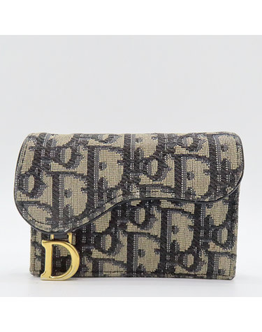 [중고]고이비토 디올 S5644CTZQ M928 블루 Dior Oblique 디올 오블리크 자가드 SADDLE 새들 카드지갑 K4751CD