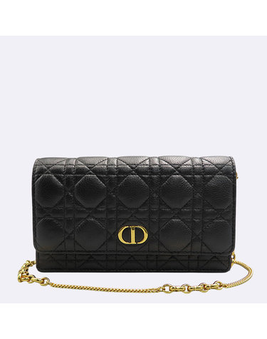 [중고]고이비토 디올 S5134UWHC 블랙 DIOR CARO 카로 까나쥬 WOC 파우치 겸 금장 체인 크로스백 K5006CD