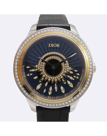 [중고]고이비토 디올 한정판 CD153B2X1012 Dior Grand Bal Plume (디올 그랑 발 플룸)  La Cote des Montres 다이아 가죽밴드 여성용 시계 K5201CD