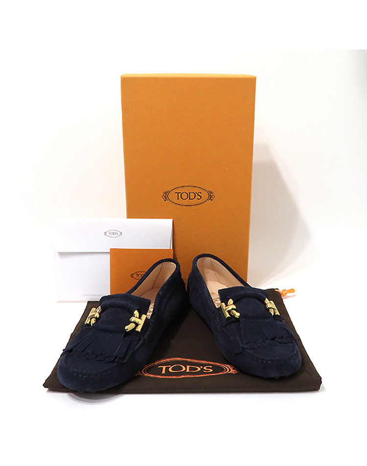 TODS 토즈 [중고] [중고명품] [중고]스미스마켓 토즈 XXW00G0AW 네이비컬러 스웨이드 T RING 프란지아 여성용 드라이빙 슈즈 K1415TD CM14XX00043
