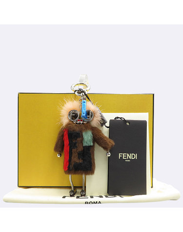 [중고]고이비토 펜디 7AR625 밍크 멀티 컬러 밤볼리나 키링 겸 백참 K4767FD