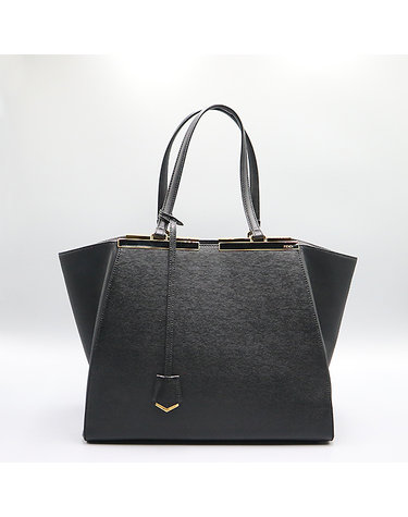 [중고]고이비토 펜디 8BH272 블랙 레더 SHOPPING GRANDE VITELLO 뜨와쥬르 M 미듐 토트백 60741wp