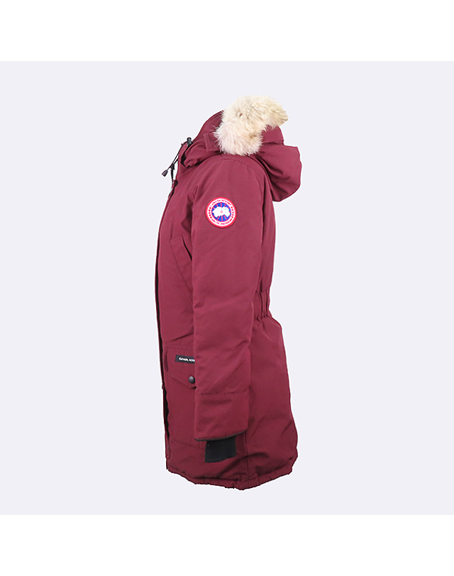 캐나다구스 [중고명품] [중고]스미스마켓 캐나다구스 6550LA 버건디 레드 컬러 TRILLIUM PARKA 트릴리움 파카 여성용 롱 패딩 - S사이즈 56682wp 착용컷