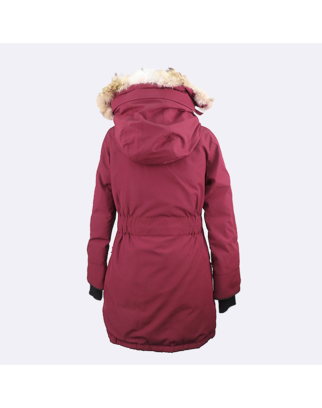 캐나다구스 [중고명품] [중고]스미스마켓 캐나다구스 6550LA 버건디 레드 컬러 TRILLIUM PARKA 트릴리움 파카 여성용 롱 패딩 - S사이즈 56682wp 착용컷