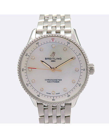 [중고]고이비토 브라이틀링 A77320 12P 다이아 네비타이머 자개판 32MM 여성용 쿼츠 시계 K0382BRT
