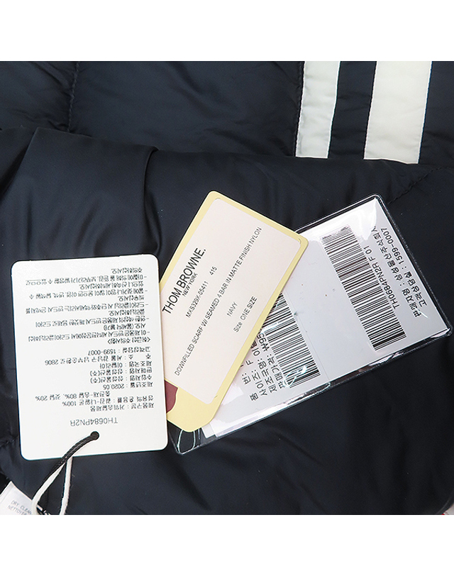 톰브라운 [중고명품] [중고]고이비토 톰브라운 MXS329X 네이비 매트 나일론 다운필드 4바 패딩 머플러 HN0072THOM 착용컷