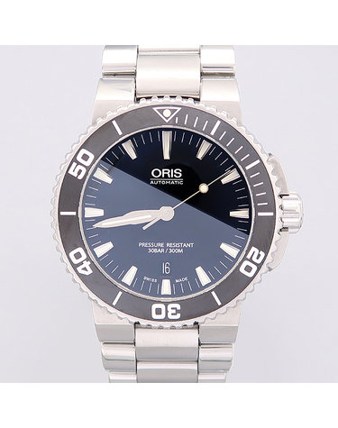 [중고]고이비토 오리스 01 733 7653 4135 애커스 데이트 43MM 블랙 다이얼 오토매틱 남성용 시계 K0263OR