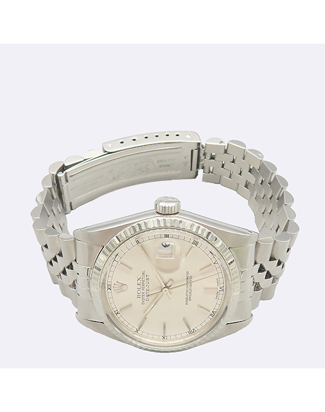 롤렉스 [중고명품] [중고]고이비토 로렉스 16014 DATEJUST 데이트저스트 36MM 오토매틱 실버 다이얼 스틸 쥬빌레 브레이슬릿 남성용 시계 K1619RX 착용컷