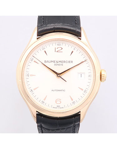 [중고]고이비토 보메메르시에 MOA10058 18K 골드 클립튼 39MM 화이트 다이얼 가죽밴드 오토매틱 남성용 시계 K0145BM