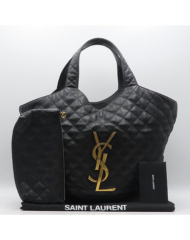 [중고]고이비토 생로랑 698651 퀼팅 램스킨 아이코닉 YSL 아이케어 맥시 쇼퍼 숄더백 + 보조파우치 K5128YSL