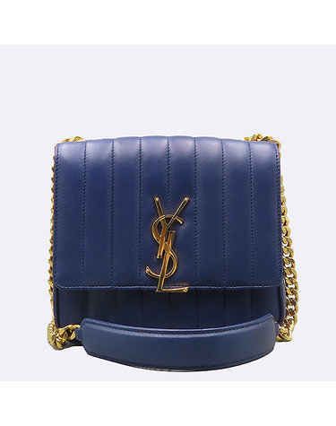[중고]고이비토 생로랑 532612 블루 램스킨 VICKY(비키) 미디움 체인 크로스백 K5165YSL