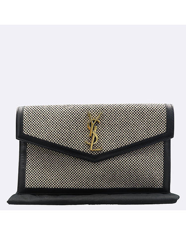 [중고]고이비토 생로랑 565739 페브릭 블랙 레더 업타운 클러치 백 K5225YSL