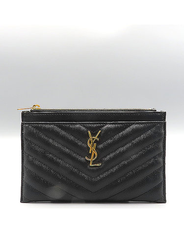 [중고]고이비토 생로랑 504922 블랙 마틀라쎄 모노그램 금장 로고 미니 클러치 K3652YSL