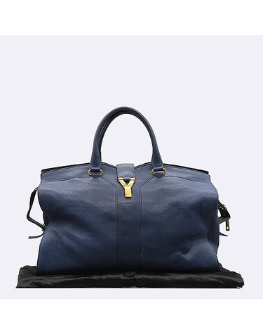 [중고]고이비토 생로랑 YSL(입생로랑) 275091 네이비 레더 L사이즈 금장 로고 장식 카바시크 토트백 K1645YSL