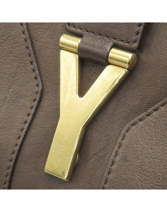 생 로랑 [중고명품] [중고]고이비토 생로랑 YSL(입생로랑) 279079 다크브라운 컬러 레더 카바시크 금장로고 토트백 K3257YSL 착용컷