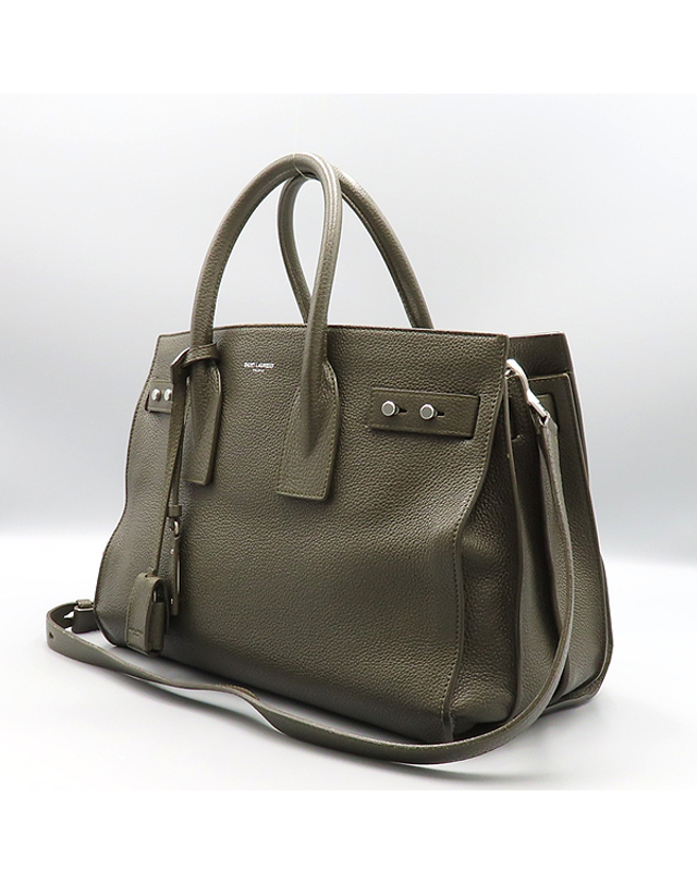 생 로랑 [중고명품] [중고]고이비토 생로랑 YSL(입생로랑) 464960 카키 레더 SAC DE JOUR 삭 드쥬르 서플 스몰 토트백 + 숄더스트랩 2WAY K4136YSL 착용컷