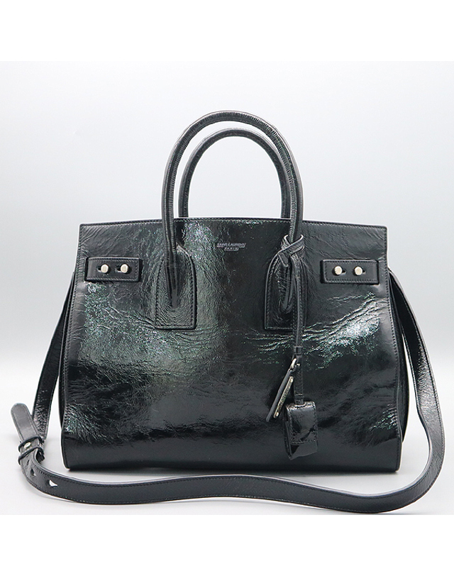 생 로랑 [중고명품] [중고]고이비토 생로랑 466546 블랙 컬러 에나멜 Sac De Jour(삭드쥬르) 스몰 토트백 + 스트랩 2WAY K4812YSL 착용컷