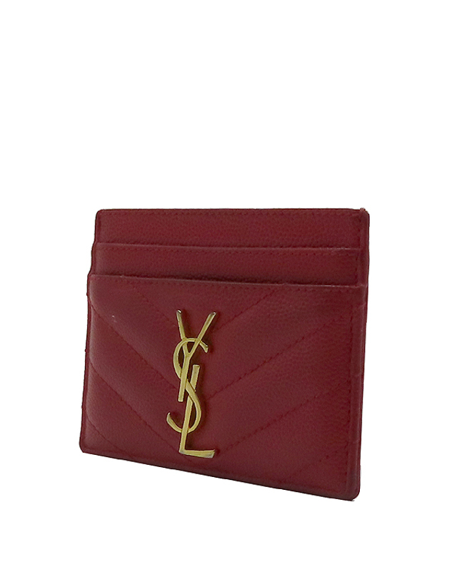 생 로랑 [중고명품] [중고]고이비토 생로랑 YSL(입생로랑) 423291 레드 컬러 마틀라세 금장 카드지갑 겸 명함지갑 K3031YSL 착용컷