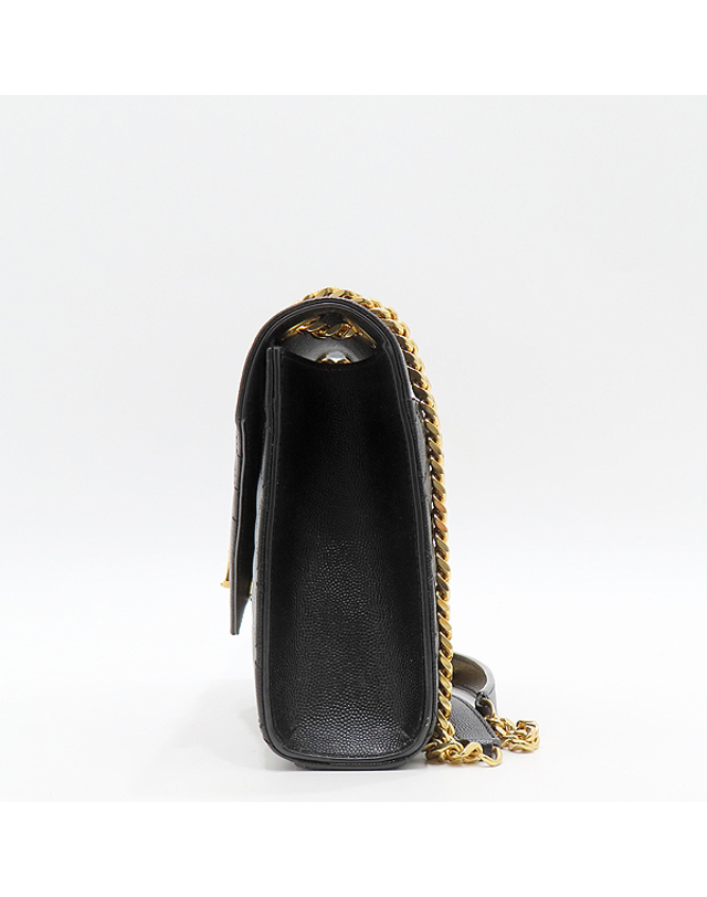 생 로랑 [중고명품] [중고]고이비토 생로랑 YSL(입생로랑) 600185 블랙 퀼팅 금장 로고 엔벨로프 미디움 체인 숄더백 K5041YSL 착용컷