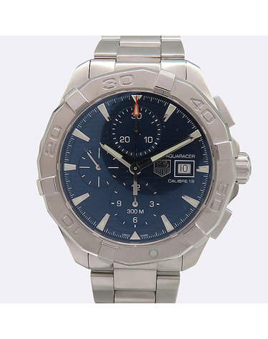 [중고]고이비토 태그호이어 CAY2112.BA0927 AQUARACER 아쿠아레이서 43mm 크로노그래프 오토매틱 칼리버 16 블루 다이얼 스틸 남성용시계 K1956THI