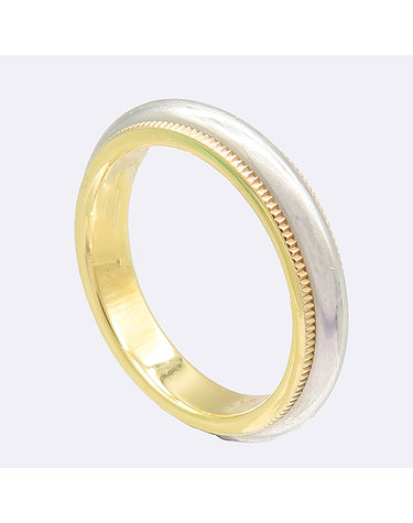 [중고]고이비토 티파니 PT950(플래티늄) + AU750(18K) 핑크 골드 콤비 밀그레인 3MM 반지 - 8호 60097wp