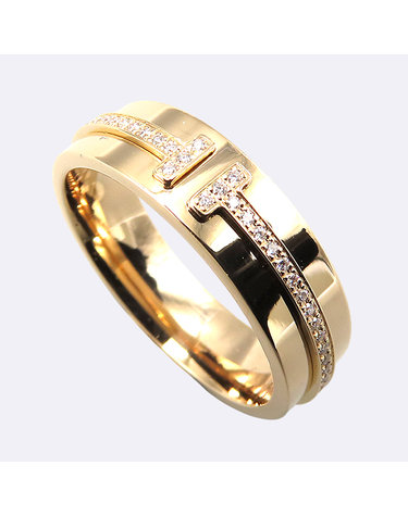[중고]고이비토 티파니 18k(750) 로즈 골드 T 네로우 다이아몬드 링 4.5MM 반지 - 16호 K4187TI