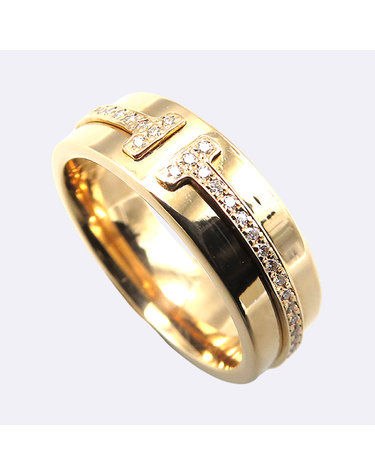 [중고]고이비토 티파니 18k(750) 로즈 골드 T 네로우 다이아몬드 링 4.5MM 반지 - 8호 K4186TI