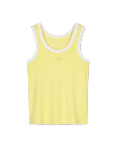 RTW-SL229W : Verutum Small Logo SleevelessㅣWomensㅣLight Yellow